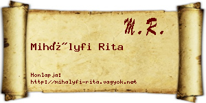 Mihályfi Rita névjegykártya