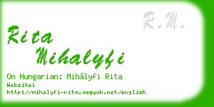 rita mihalyfi business card